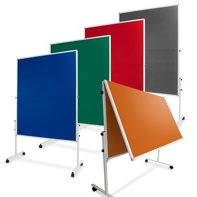 Moderationstafel | Klappbar | Moderationswand Moderatorentafel Filz mobil Rollen