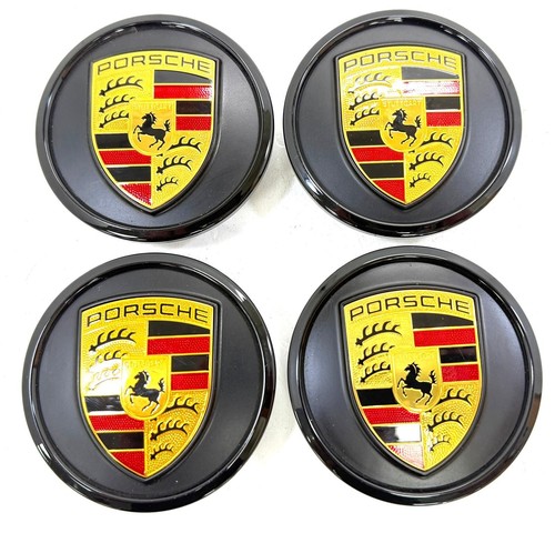 Porsche Taycan enjoliveurs en alliage couleur crête noir mat enjoliveurs centraux - d'origine