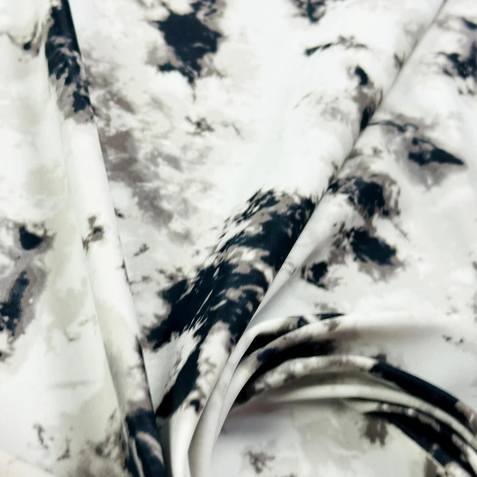 Spandex Fabric Tie Dye Black & White Print Stretch 60" wide by yard for Swimwear - Image 3 of 4