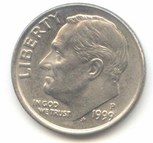 Photo of a 1999-P Roosevelt Dime from an eBay listing that sold on Jul 15, 2026