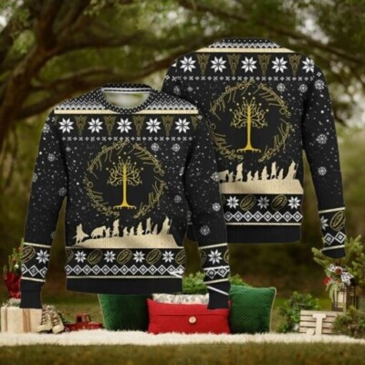 Lord Of The Rings One Mordor Ugly Christmas Sweater Full Sizes XS-5XL