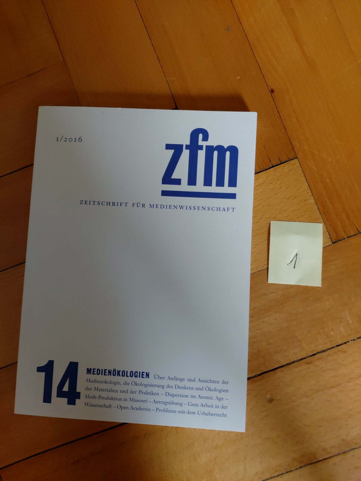 Thumbnail - Zfm Zeitschrift Für Medienwissenschaft 14 1/2016. Ungelesen Also Wie