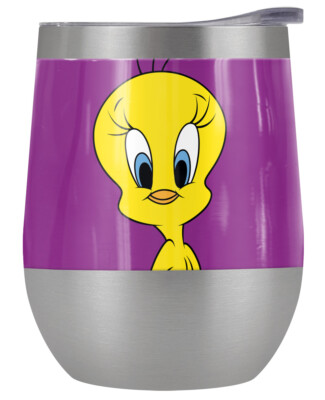 Looney Tunes Tweety Bird Pose 12oz Wine Tumbler Steel Insulated