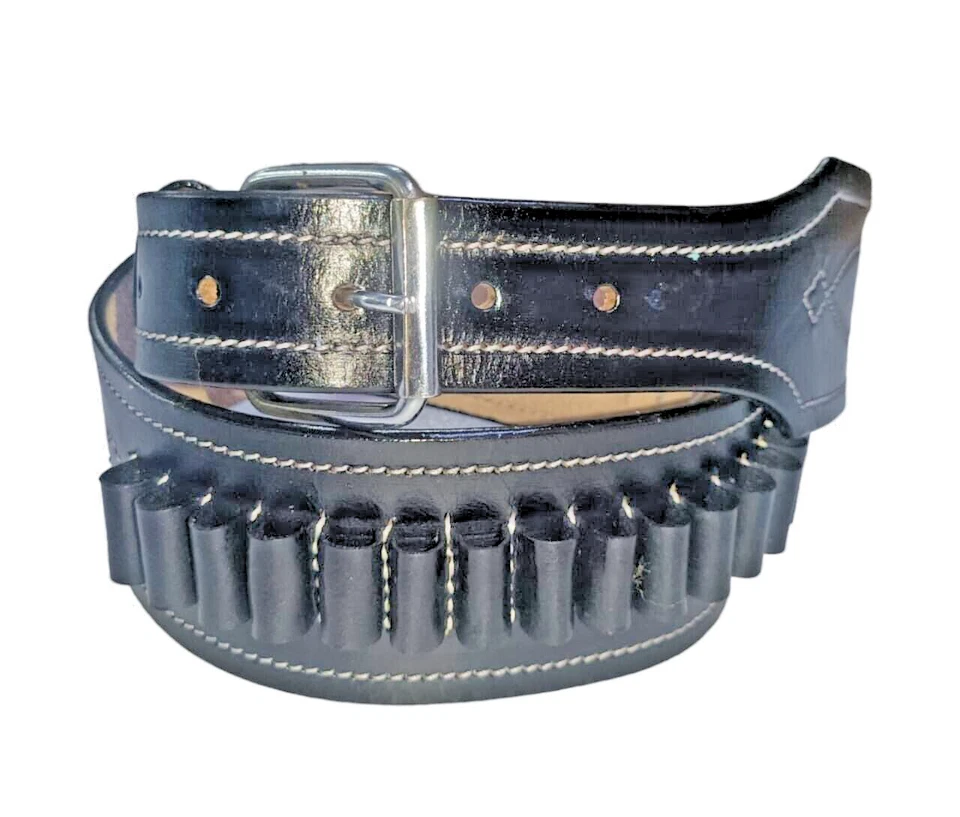 Leather Western Loops Gun Belt Holder for Colt Magnum Pistol Handmade - Image 3 of 4