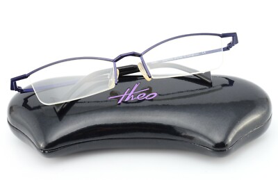 THEO BELGIUM Brille Electra Glyde 99 Cat Eye Nylor Metal Purple HD Kobalt Shine