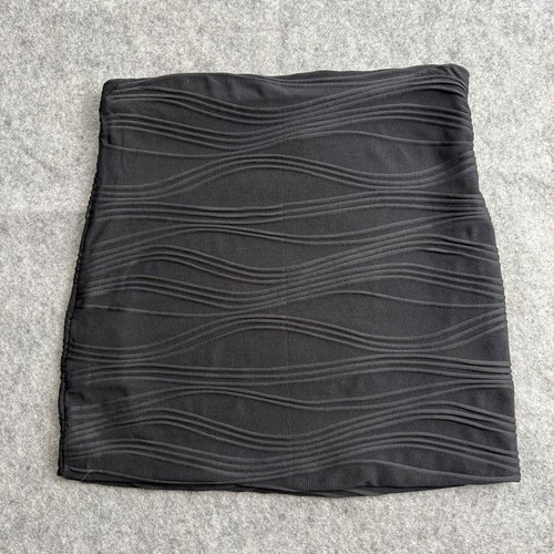 Vintage Wet Seal mini skirt XSmall stretch pull on black wave 90’s y2k sexy fun - 第 1/8 張圖片