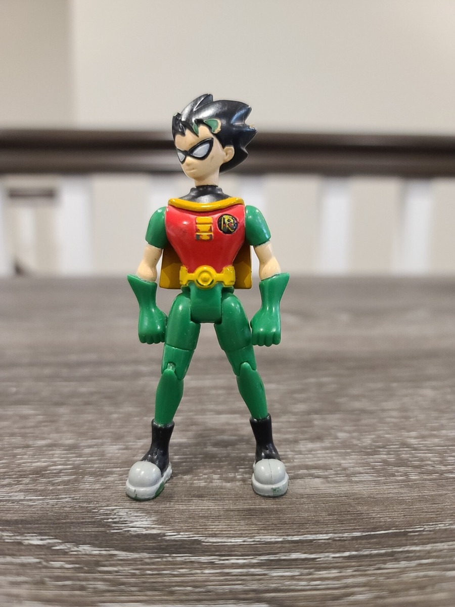 Figurine Teen Titans Go! - Robin Avec Véhicule Vac-Cycle Transformable (Bandai, Occasion)