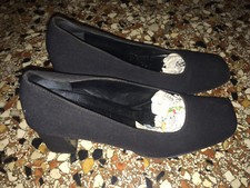 PRADA BLACK FABRIC HIGH HEELS ELEGANT DRESS TOP MIU 6.5 36.5 PUMPS EVENING 7 37