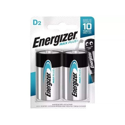 2 Energizer Max Plus D LR20 Alkaline Batteries 1.5V Mono R20 MN1300 AM1 2029 NEW