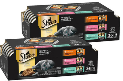 Sheba Wet Cat Food Variety Pack Chicken Salmon Tuna 36 Servings 18 Twin Packs 2