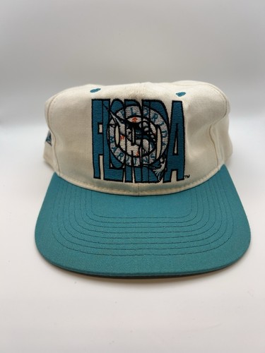 Vintage Florida Marlins Baseball MLB Snapback Hat Cap 90s #1 Apparel Tag - Picture 2 of 8