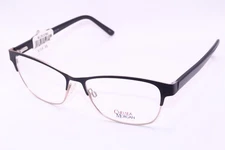 CHELSEA MORGAN 20202 BLACK GOLD AUTHENTIC DESIGNER FRAMES EYEGLASSES 58-16