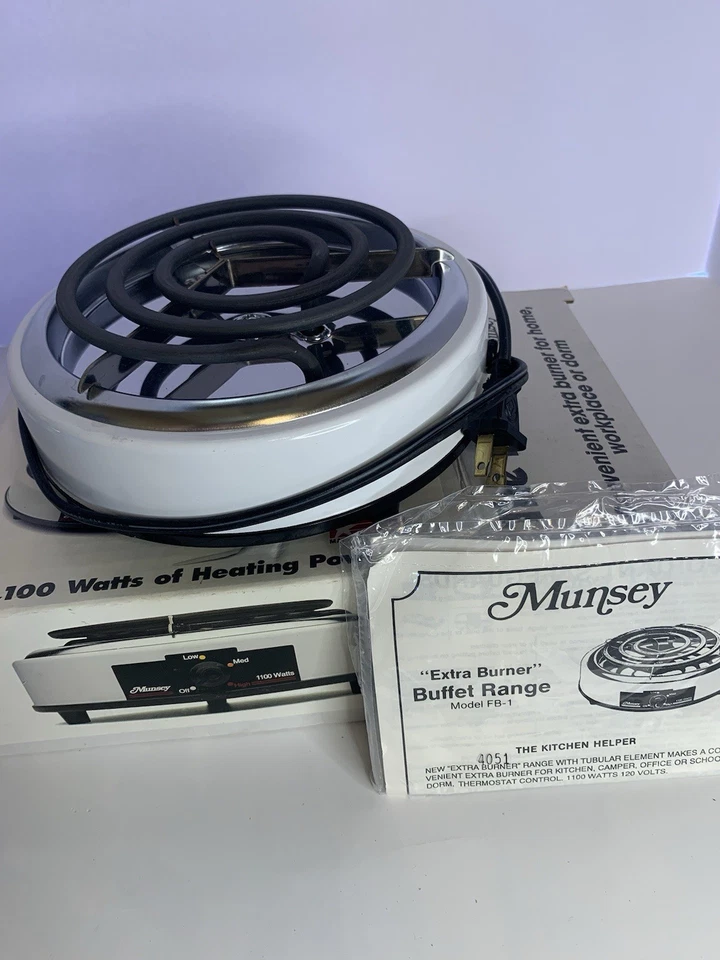 Queimador extra Munsey modelo FB-1 fabricado nos EUA 1100 Watts 120v novo em folha - Imagem 2 de 4
