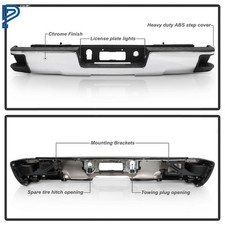 Rear Step Bumper Assembly Chrome For Chevy Silverado Gmc Sierra 1500 2014-2018