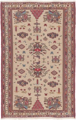 Kelim Sirjan Teppich 127x206 cm handgewebt Wolle Persien Unikat Neu