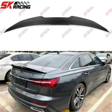 Rear Trunk Lip Spoiler Wing For Audi A6 2019-22 Forged/Carbon Fiber/Glossy Black