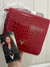 Vanessa Williams Women'Croc Embossed Convertible Crossbody Bag  New Fashionable 