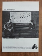 Nikon 1970 Vintage Print Ad Old Men On A Bench Camera
