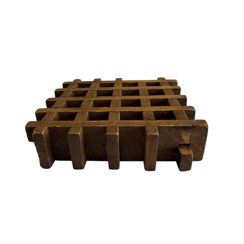 MCM Vintage Teak Wood Trivet Lattice Waffle Square Danish 6"x 6" Handmade Modern image 4