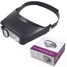 Head Magnifier with Thin Headband and Four Magnification Levels for Crafts