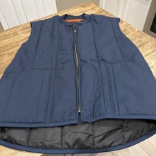 Vintage Red Kap Insulated Work Vest Navy Zip Front Mens XL Regular