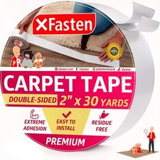 Double Sided Carpet Tape 2x30 Yards   Heavy Duty Anti Slip Rug Grip for Floors