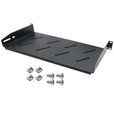 ARLI Fachboden 19 Zoll Netzwerkschrank 250 mm Ablage 1HE Fach schwarz Rack