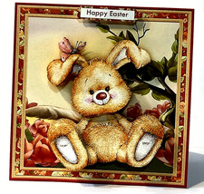 Handmade Greeting Card 3D Easter With A Bunny