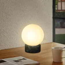 Globe Tble Lamp, Modern Industrial Round Table Lamp, Unique Bedside Nightstan...