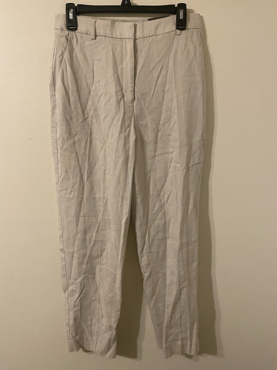 New NWT Beige Express Editor Straight Ankle Super High Rise Slacks Size 6