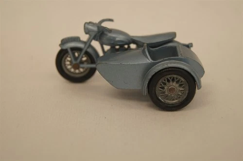 MATCHBOX LESNEY #4 Triumph T110 Motorcycle & Sidecar Metallic Blue1960s ENGLAND