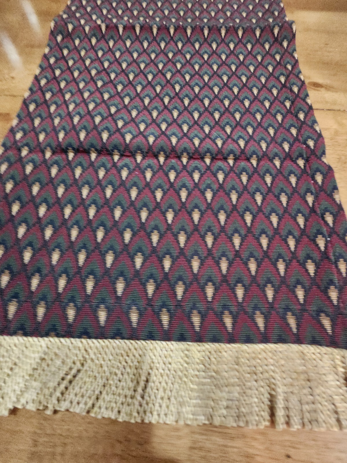 Table Runner Or Dresser Scarf With Tassels Thick Fabric Pretty Fall Colors