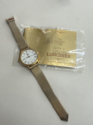 GENTS VINTAGE LONGINES GOLD PLATED WRISTWATCH WITH BOOKLET