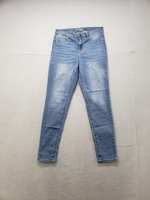 Time & Tru Women Jeans 12 Blue Denim Jeggings High Rise Slim Fit Pockets Casual