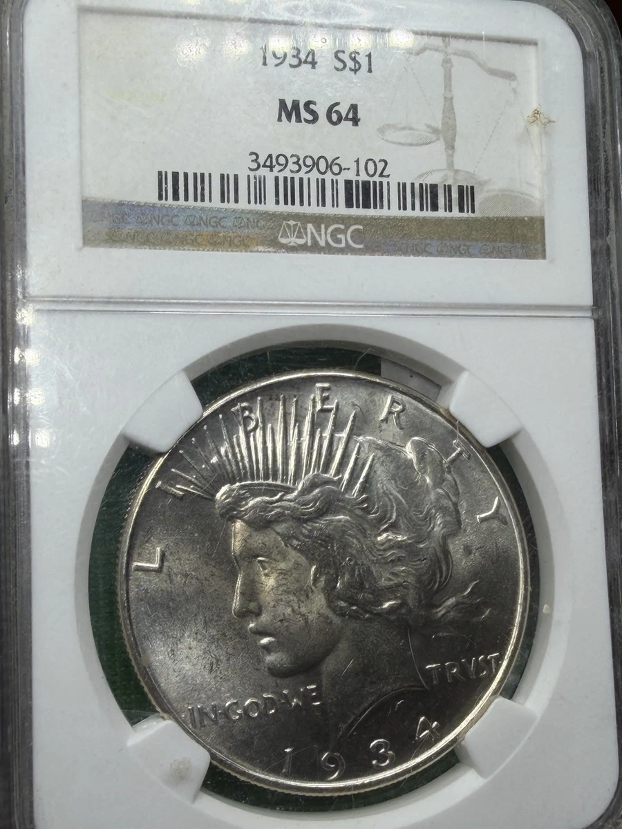 MS 64 Graded 1934 Year Peace Dollars (1921-1935) for sale | eBay