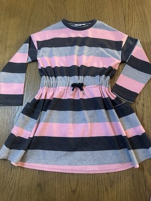 Mayoral Girls Sz 6 Long Sleeve Striped Elastic Waist Dress
