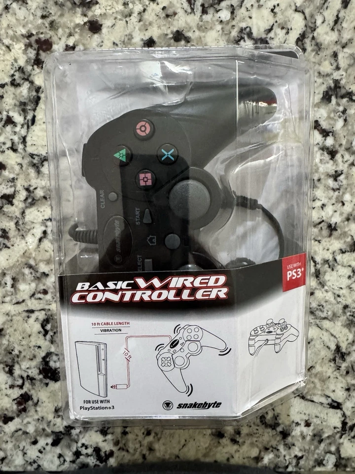 Snakebyte Wired Controller PlayStation 3 {PS3 SB00566} Black New Open Box  - Image 2 of 4