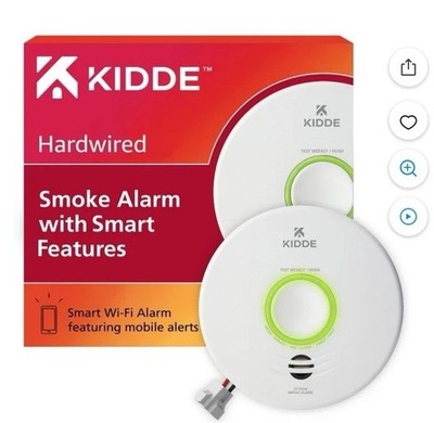 Kidde Hardwired Smoke Detector with Smart Features and Voice Alerts Wi-Fi Enable