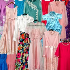 Huge 17 Pc Vintage 1960s 1970s Womens Dresses Clothing Lot Bundle