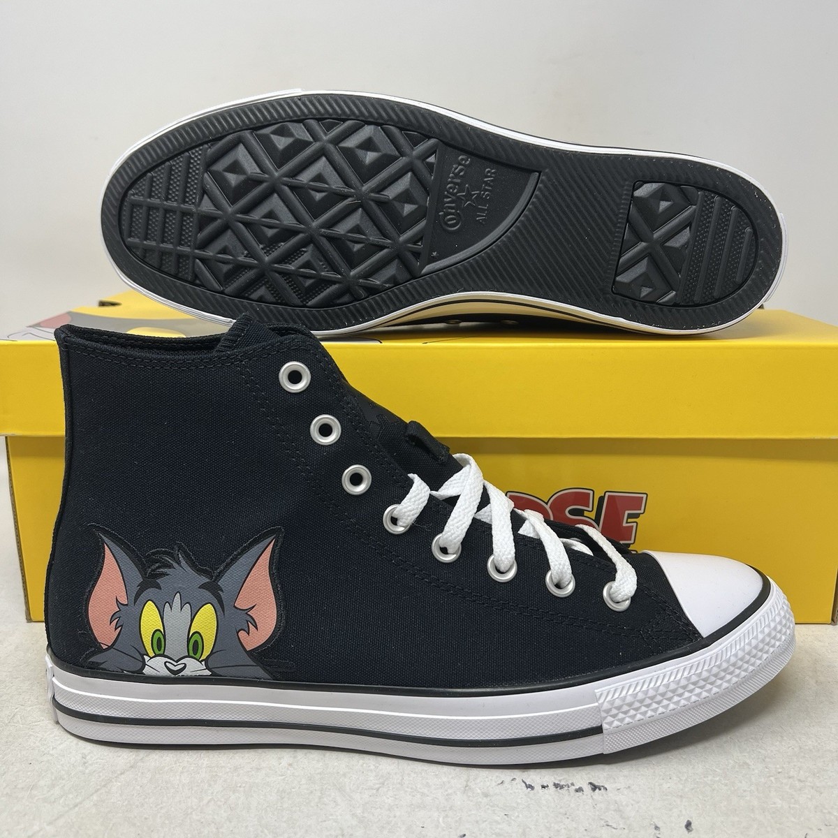Converse x Tom and Jerry Chuck Taylor All Star HI Black Men Unisex Shoes A15113C Tênis Converse Chuck Taylor All Star Hi Tom And Jerry Black  main image 4