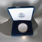 2014-P Proof American Silver Eagle Dollar $1 In A Blue Velvet Box