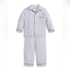 Petite Plume Kid's Twill Pajama Set in Navy French Ticking COPY  COPY 