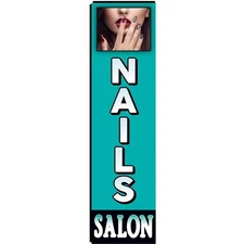 Nails Salon Business Outdoor Advertising Rectangle Feather Banner Swooper...