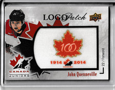2016/17 UPPER DECK TEAM CANADA JUIORS JOHN QUENNEVILLE LOGO PATCH RC #LP-JQ