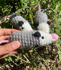 Possum Cat Toys with Catnip  Crochet Critters  Crochet Possum  Possums  Mice
