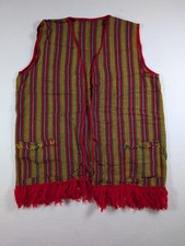 Vtg Multi Color Hippie Fringe Vest Great Condition See Measurements