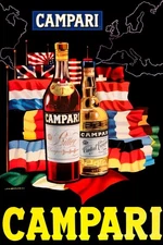 Poster poster poster advertising aperitif Bitter Campari Milan 50x70 cm.