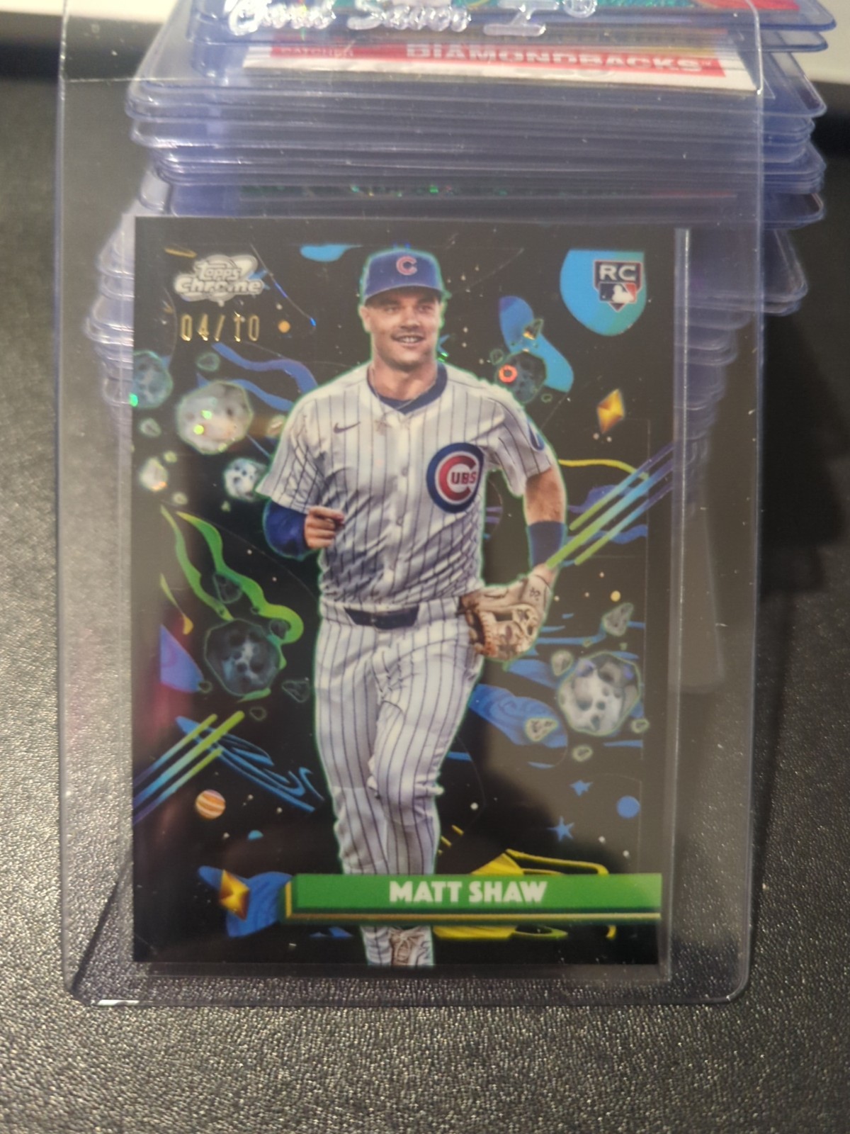 2025 Topps Cosmic Chrome #35 Matt Shaw RC Rookie (4/10) Black Eclipse Refractor
