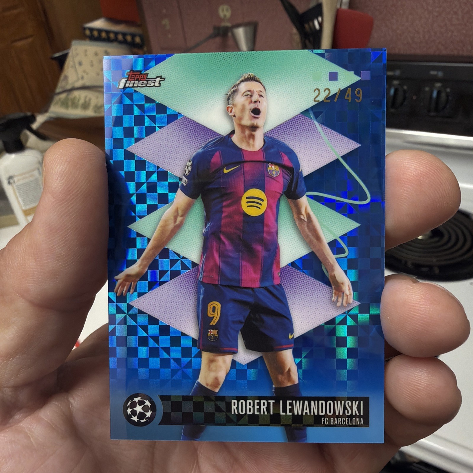 Robert Lewandowski Topps Finest Rare Blue X Fractor Numbered /49 2026 #470