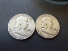 Lot of (2) 1953 S,D Franklin Half Dollars 90% Silver  2 Coins  Lot #2